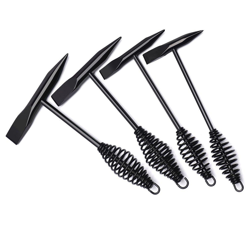 Welding Chipping Hammer Spring Handle Hold Heart Cleaning Harden DIY Metal Black - 670g