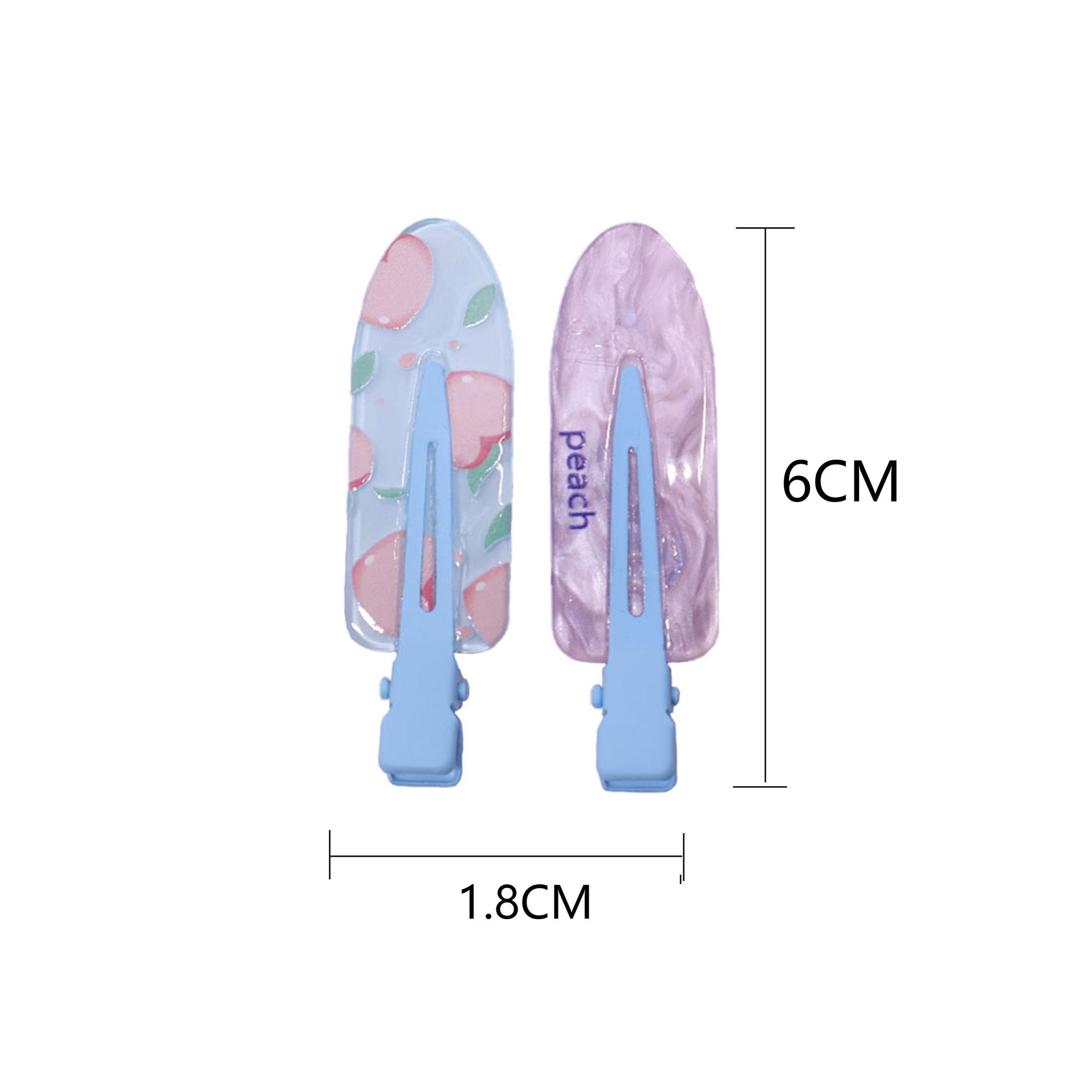 2PCS Juice Series Hair Clip Makeup Hair Accessories Colourful Hair Barrettes - Peach
