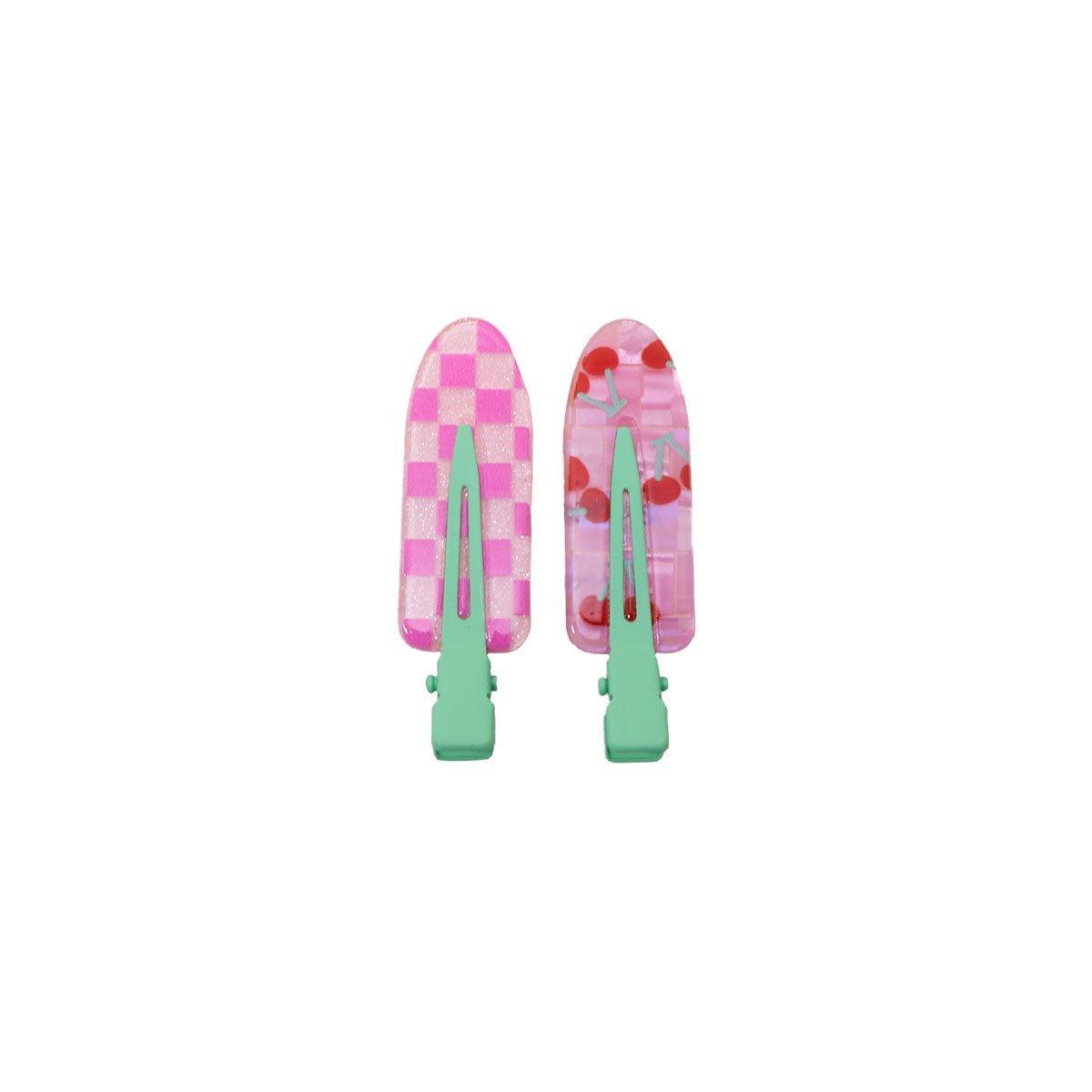 2PCS Juice Series Hair Clip Makeup Hair Accessories Colourful Hair Barrettes - Watermelon
