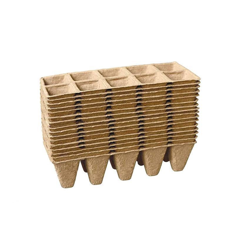 250x 10Grids Nursery Pots Biodegradable Paper Pulp Cup Garden Plant Nursery Tray