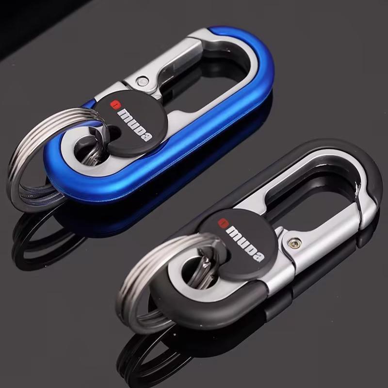 Keychains Fashion Men's Stainless Steel Ring Creative Metal Car Accessory Gift - Blue