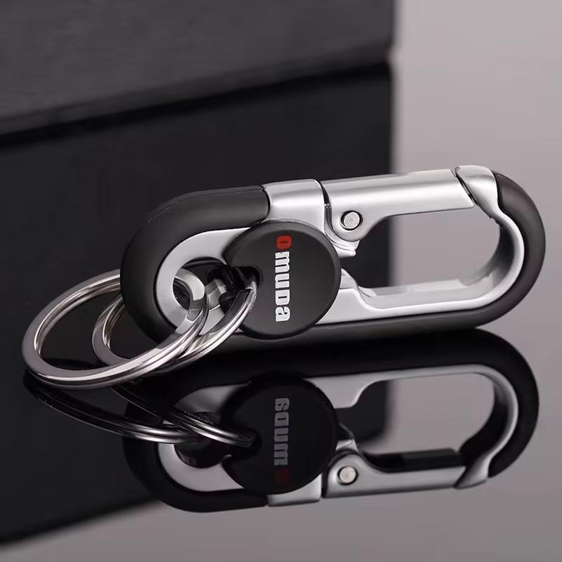 Keychains Fashion Men's Stainless Steel Ring Creative Metal Car Accessory Gift - Blue
