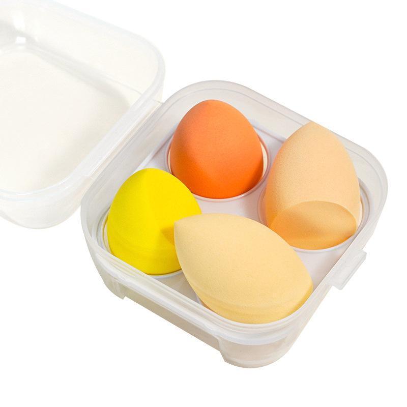 4PCS Value Makeup Foundation Blender Sponge Blending Puff Cosmetic Beauty Eggs - Yellow