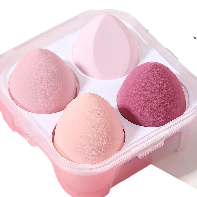 4PCS Value Makeup Foundation Blender Sponge Blending Puff Cosmetic Beauty Eggs - Yellow