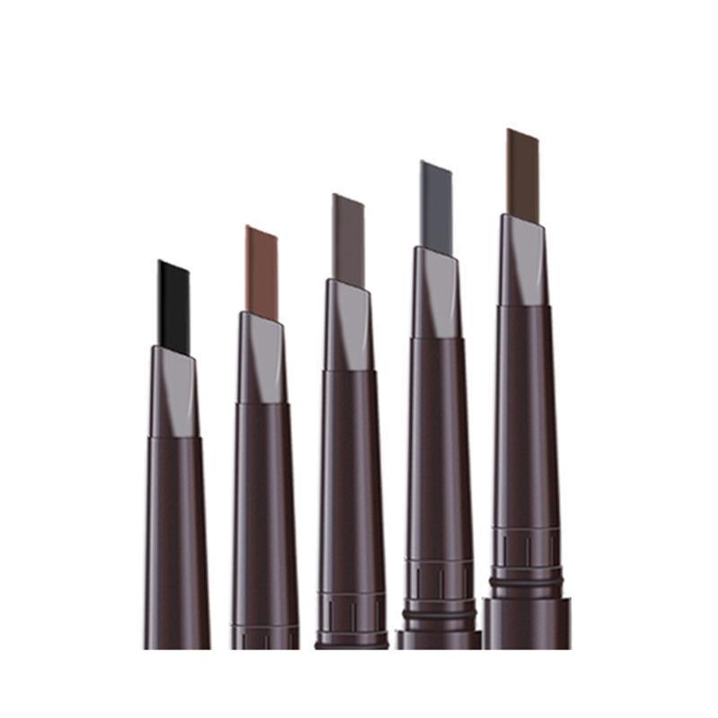 Eyebrow Pencil Dual-Ended Waterproof Retractable Slant Eye Makeup Cosmetic Tool - Dark Brown