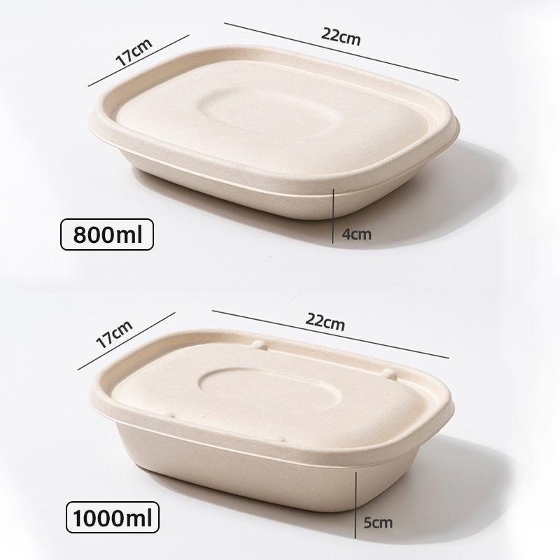 100X Food Preparation Burger Storages Cake Packaging Box Lunch Boxes - 1300ml-Primary
