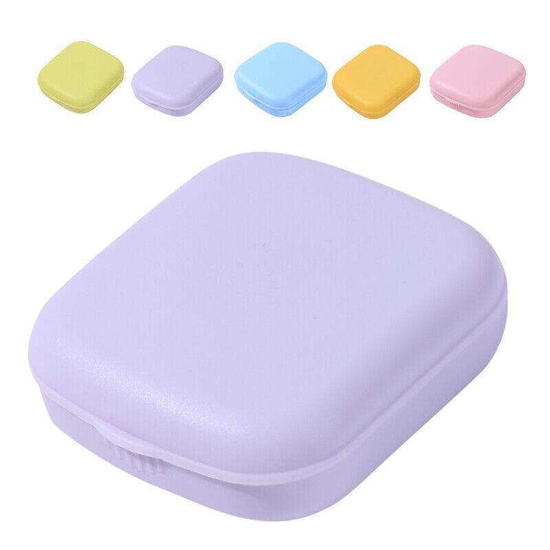 Pocket Plastic Mini Contact Lens Case Kit Outdoor Travel Holder Mirror Container - Blue