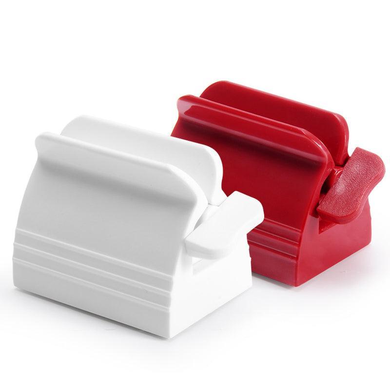 Large Bathroom Toothpaste Squeezer Tube Easy Stand Dispenser Rolling Holder Seat - Red