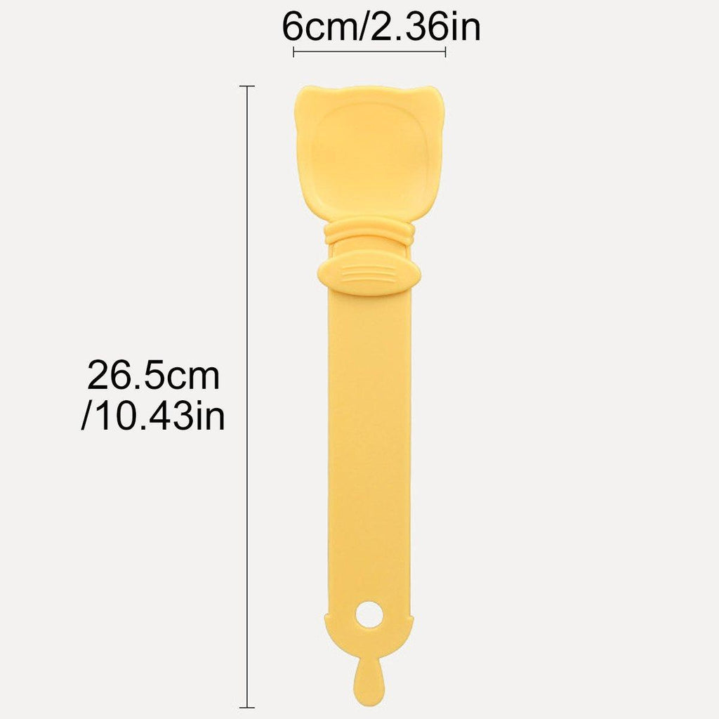 Cat Strip Scoop Squeezer Feeder Snack Spoon Easy Cat Feeding Treats - Green