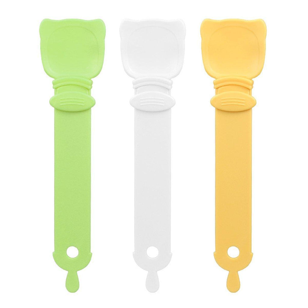 Cat Strip Scoop Squeezer Feeder Snack Spoon Easy Cat Feeding Treats - White