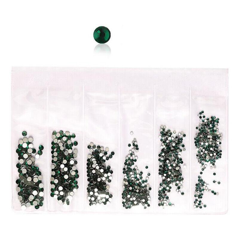 1440Pcs Glitter Rhinestones Crystal Clear Flat Bottom Glass Nail Art Nail Drill - Clear