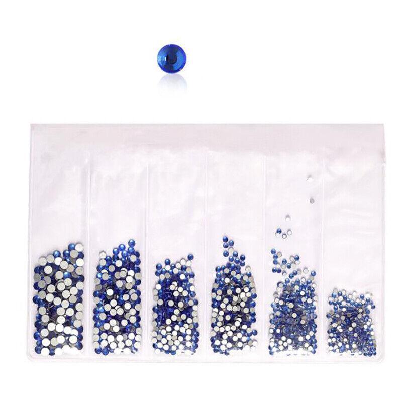 1440Pcs Glitter Rhinestones Crystal Clear Flat Bottom Glass Nail Art Nail Drill - Yellow