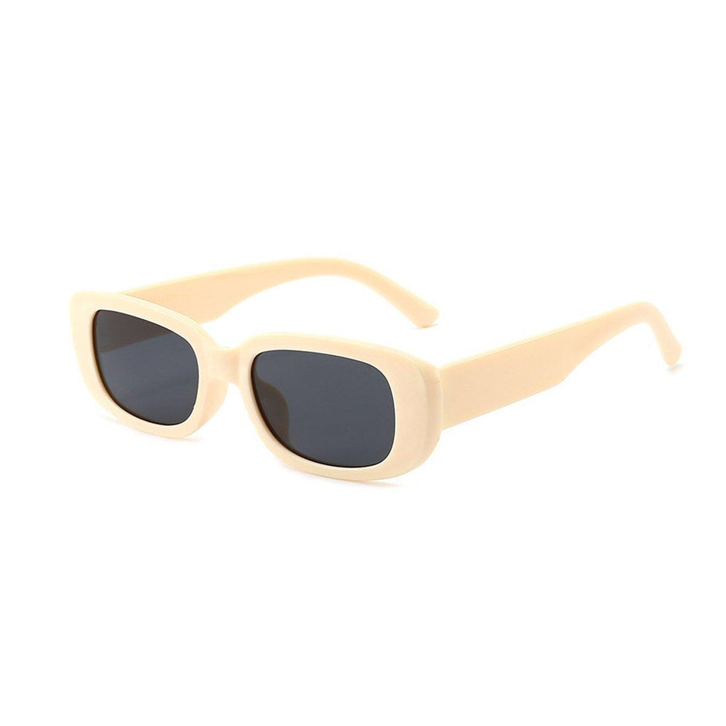 Unisex Fashion Small Frame Sunglasses Colorful Rectangle Glasses Shades Goggles - Red Frame+Grey Lens