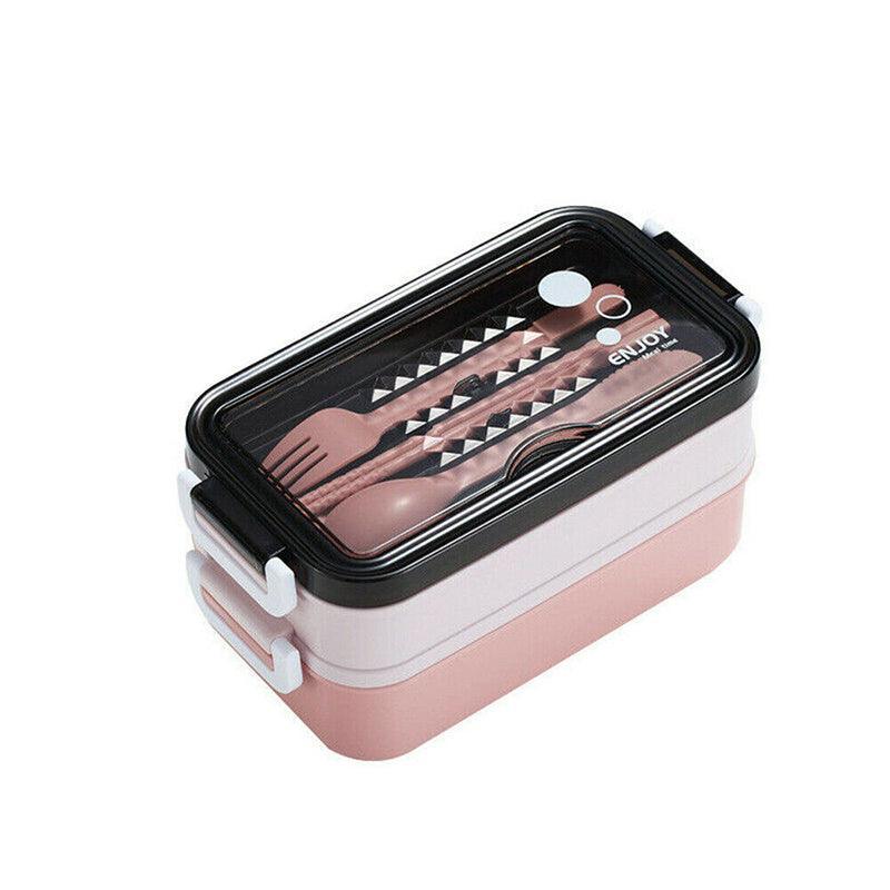Bento Box Lunch Containers Food Microwave Stainless Portable Dinnerware Au - Blue