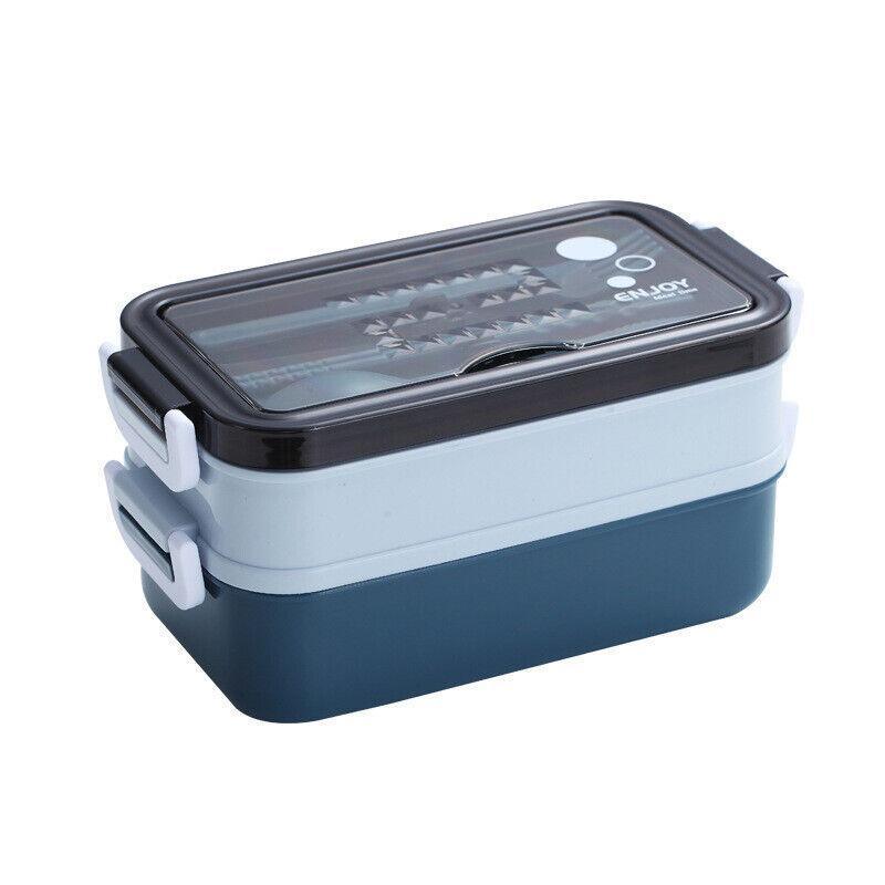 Bento Box Lunch Containers Food Microwave Stainless Portable Dinnerware Au - Blue
