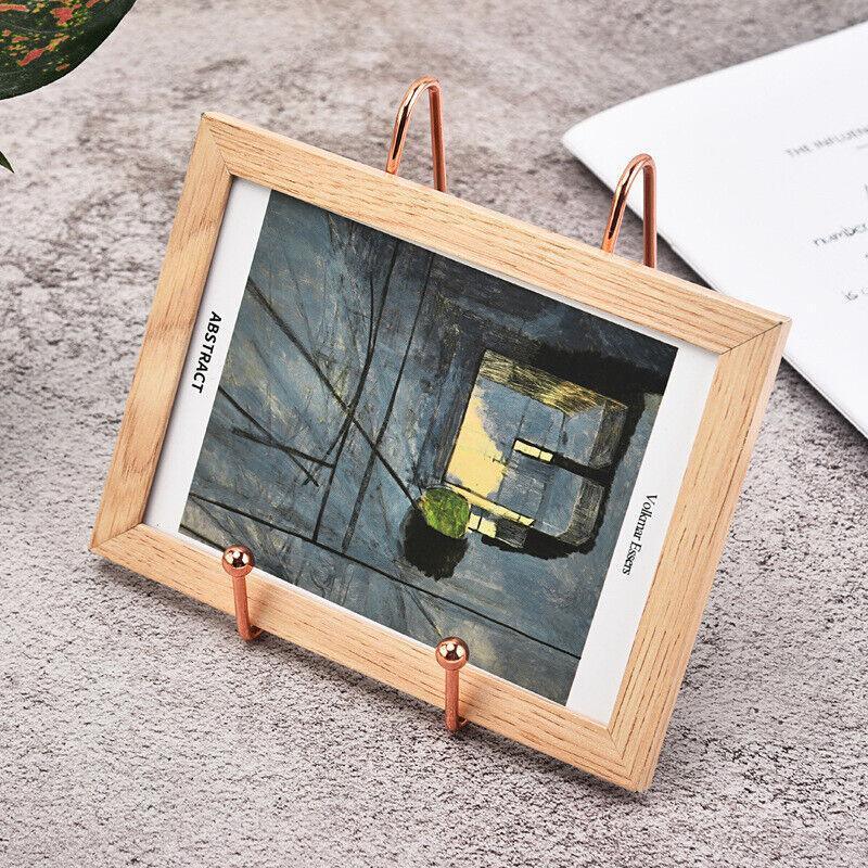 Iron Display Stand Dish Rack-Plate Bowl Picture Frame Photo Book Pedestal Holder - Gold-L