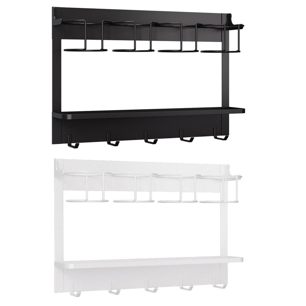 Magnetic Mug Organizer Cup Holder Wall Mount Storage for Kitchen Office Home Use - White