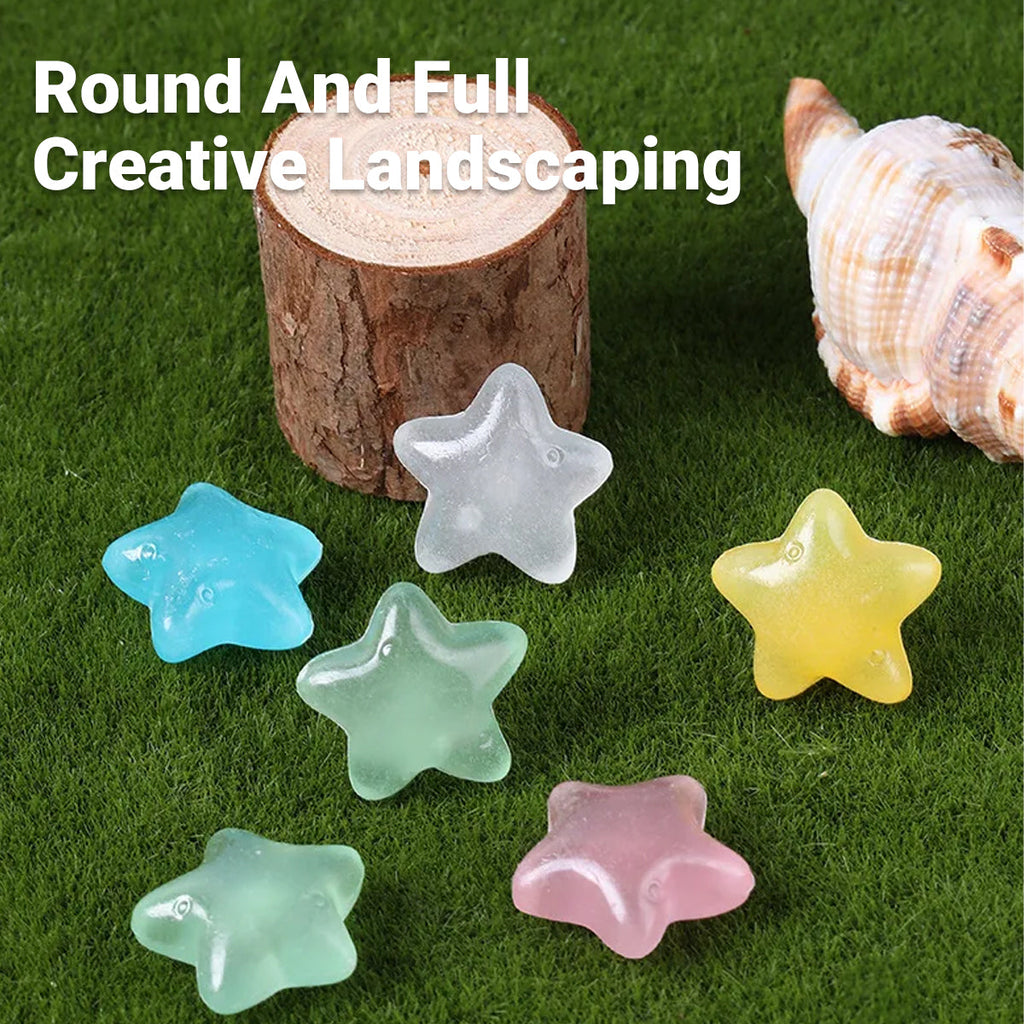 Luminous Stars Set 100PCS Fluorescent Five Pointed Plastic Stars DIY Decor