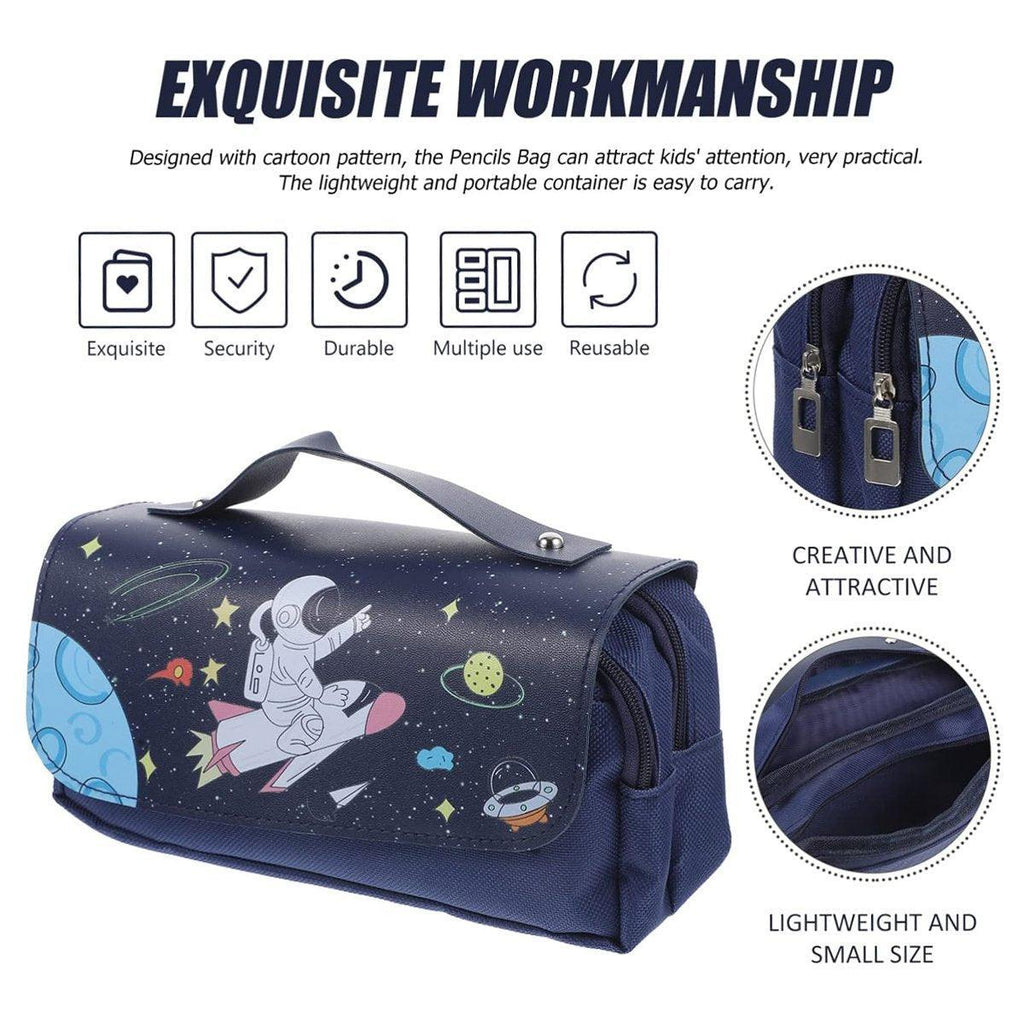 Functional Pencil Case Stationery Bag Pen Holder Storage Organizer for School - 02