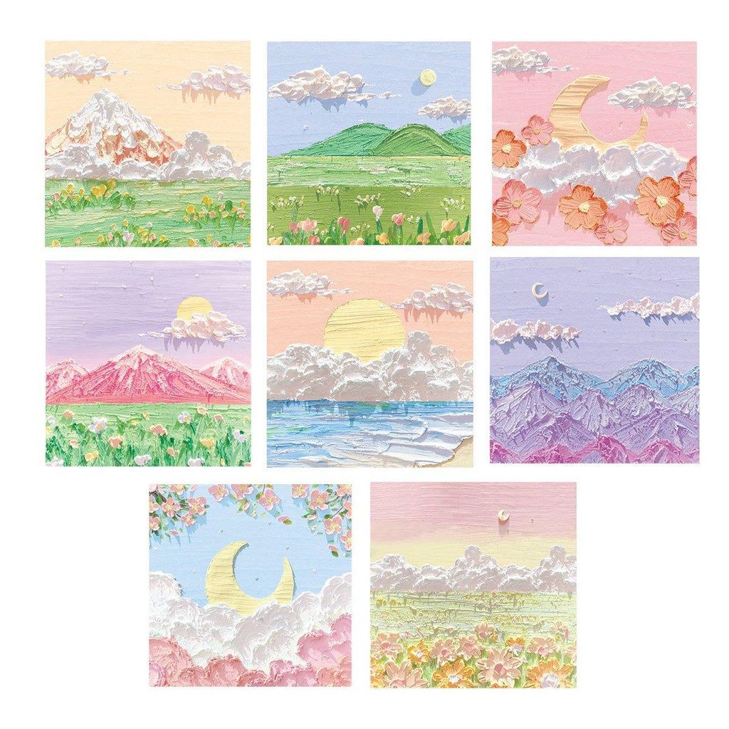 800 Sheets Colorful Oil Painting Sticky Notes Memo Pads Self-Adhesive Notes - 5#