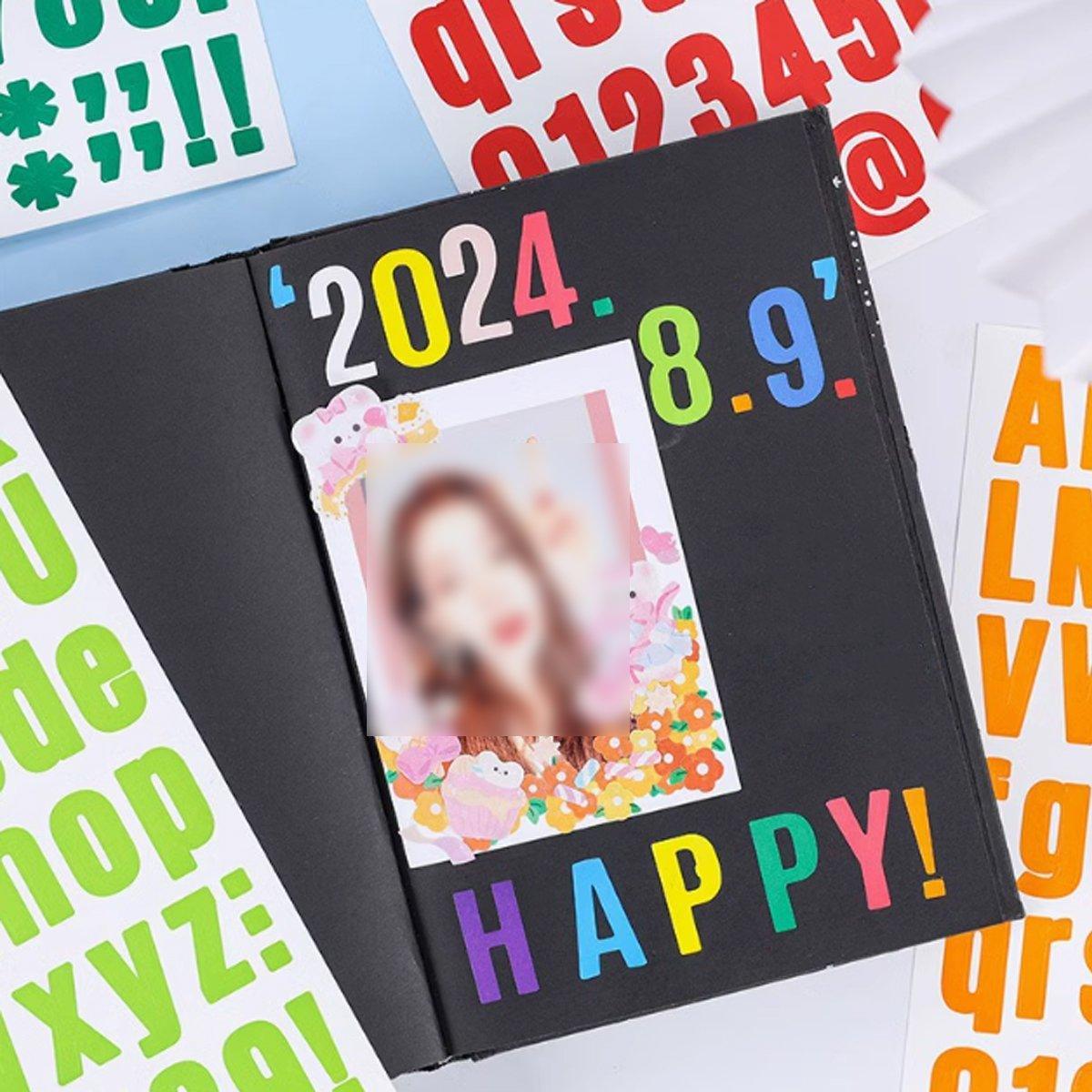 10pcs Letter Stickers Colorful DIY Scrapbooking Water Bottle Greeting Cards - Rose Red