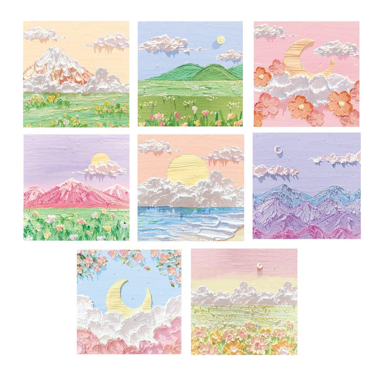 800 Sheets Colorful Oil Painting Sticky Notes Memo Pads Self-Adhesive Notes - 6#