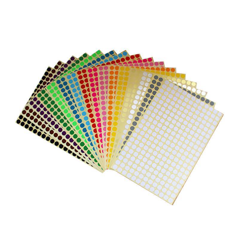 8mm to 50mm Round Dot Stickers Coloured Paper Labels Circles Dot Adhesive Sticky - 13mm 132 Dots -16 Sheets