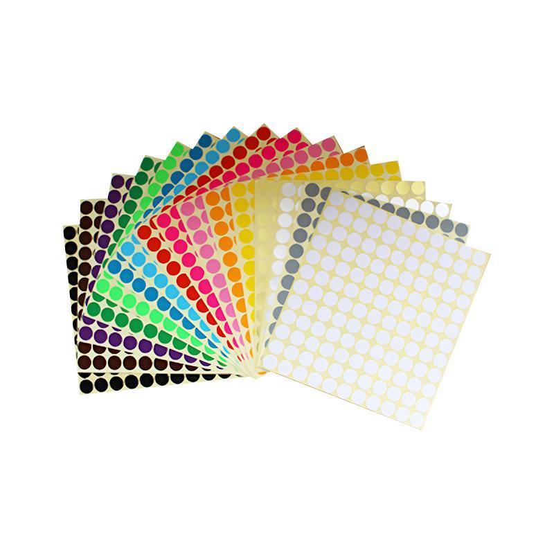 8mm to 50mm Round Dot Stickers Coloured Paper Labels Circles Dot Adhesive Sticky - 25mm 40 Dots -16 Sheets