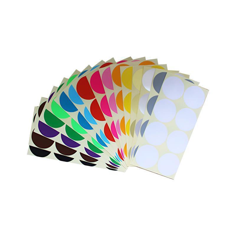 8mm to 50mm Round Dot Stickers Coloured Paper Labels Circles Dot Adhesive Sticky - 25mm 40 Dots -16 Sheets