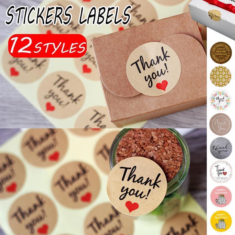 UP TO 80PCS Stickers Labels Thank You Stickers Gift Wrapping Craft Scrapbook DIY - 9*5PCS Style 8