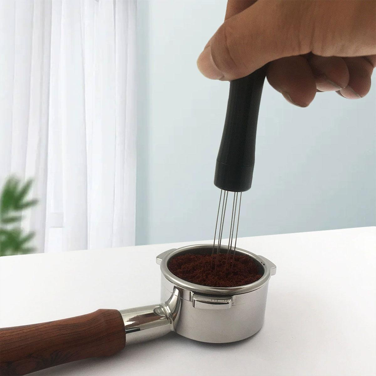 Stainless Steel Coffee Distributor Needle Espresso Stirring Tool Powder Tamper - Silver