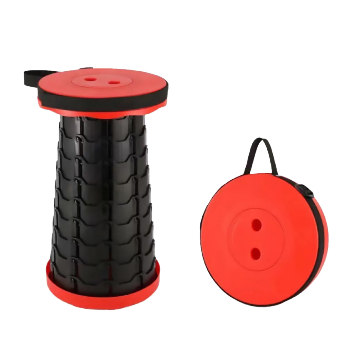 Portable Telescopic Folding Stool Travel Outdoor Seat Compact Retractable Chair - Orange