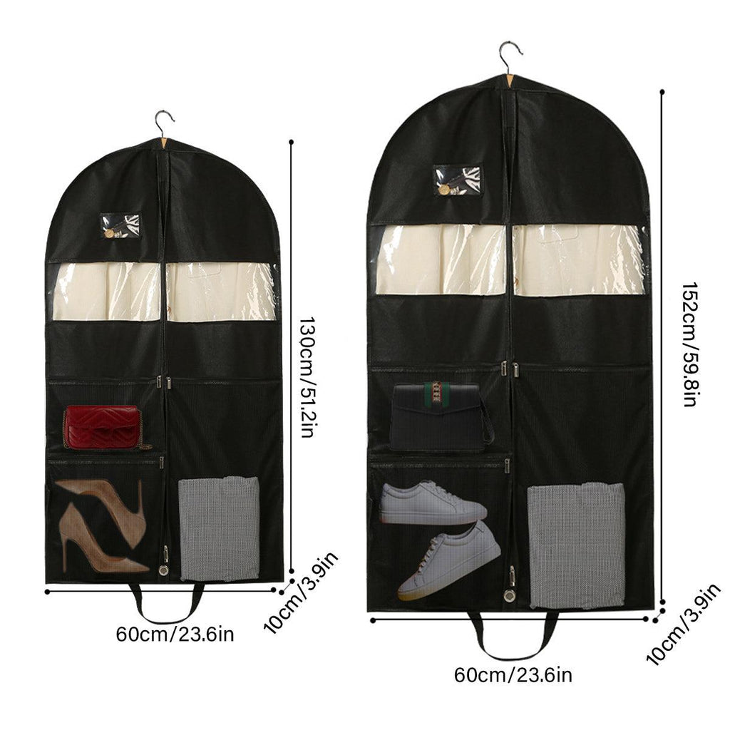 2pcs Hanging Closet Garment Dust Cover Storage Bag Clothes Protector Organizer - 130CM