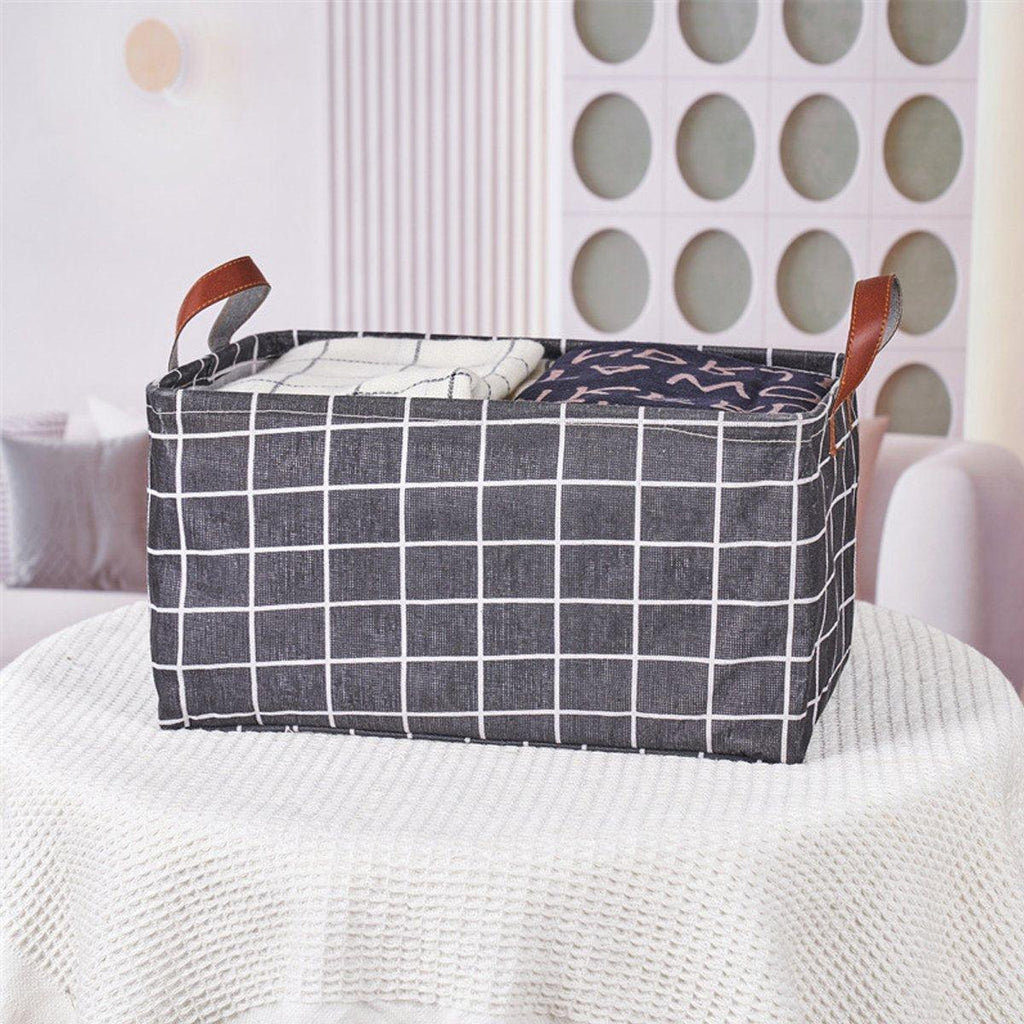2pcs Foldable Cotton Linen Storage Baskets Home Organizer Box Office Supplies - Dinosaur