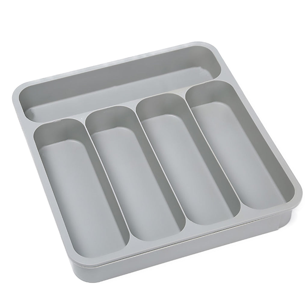 Expandable Cutlery Drawer Organizer Adjustable 6 Slot Kitchen Utensil Tray - Black