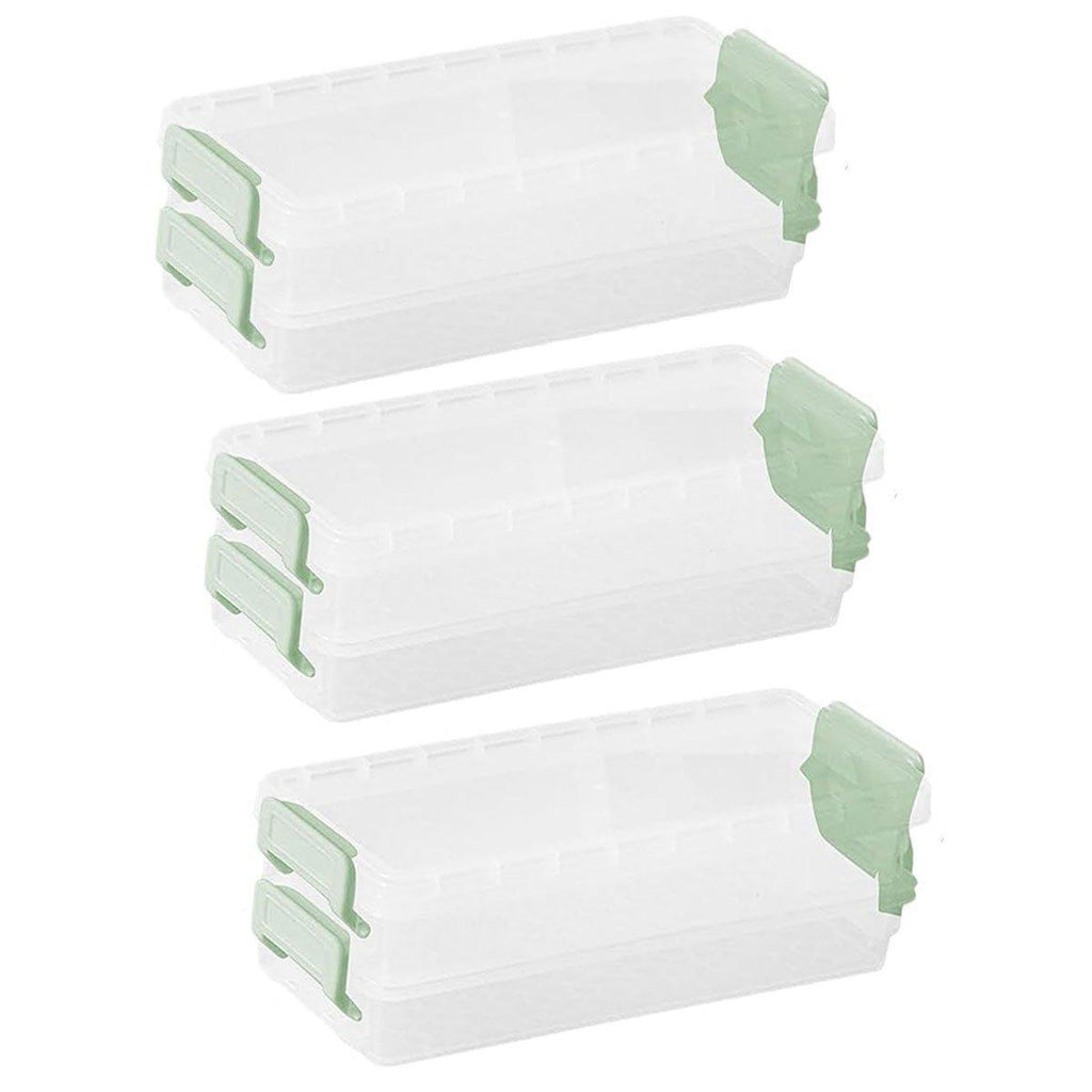 3PCS Clear Plastic Desktop Storage Box 2 Layer Holder DIY Stationery Pencil Case - Yellow