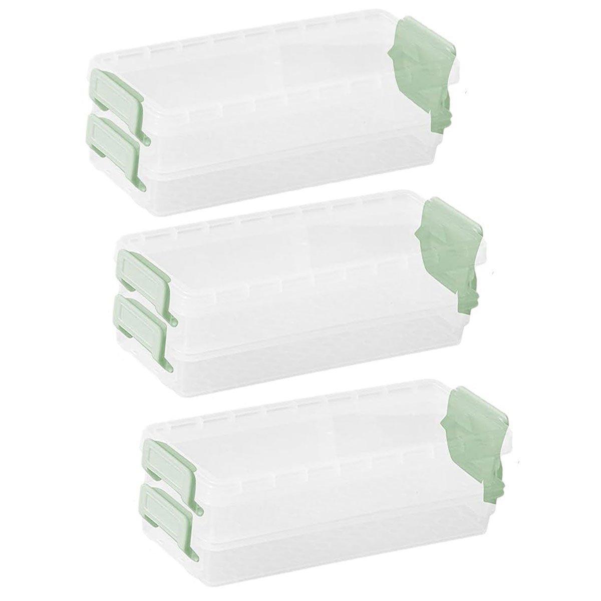3PCS Clear Plastic Desktop Storage Box 2 Layer Holder DIY Stationery Pencil Case - Yellow