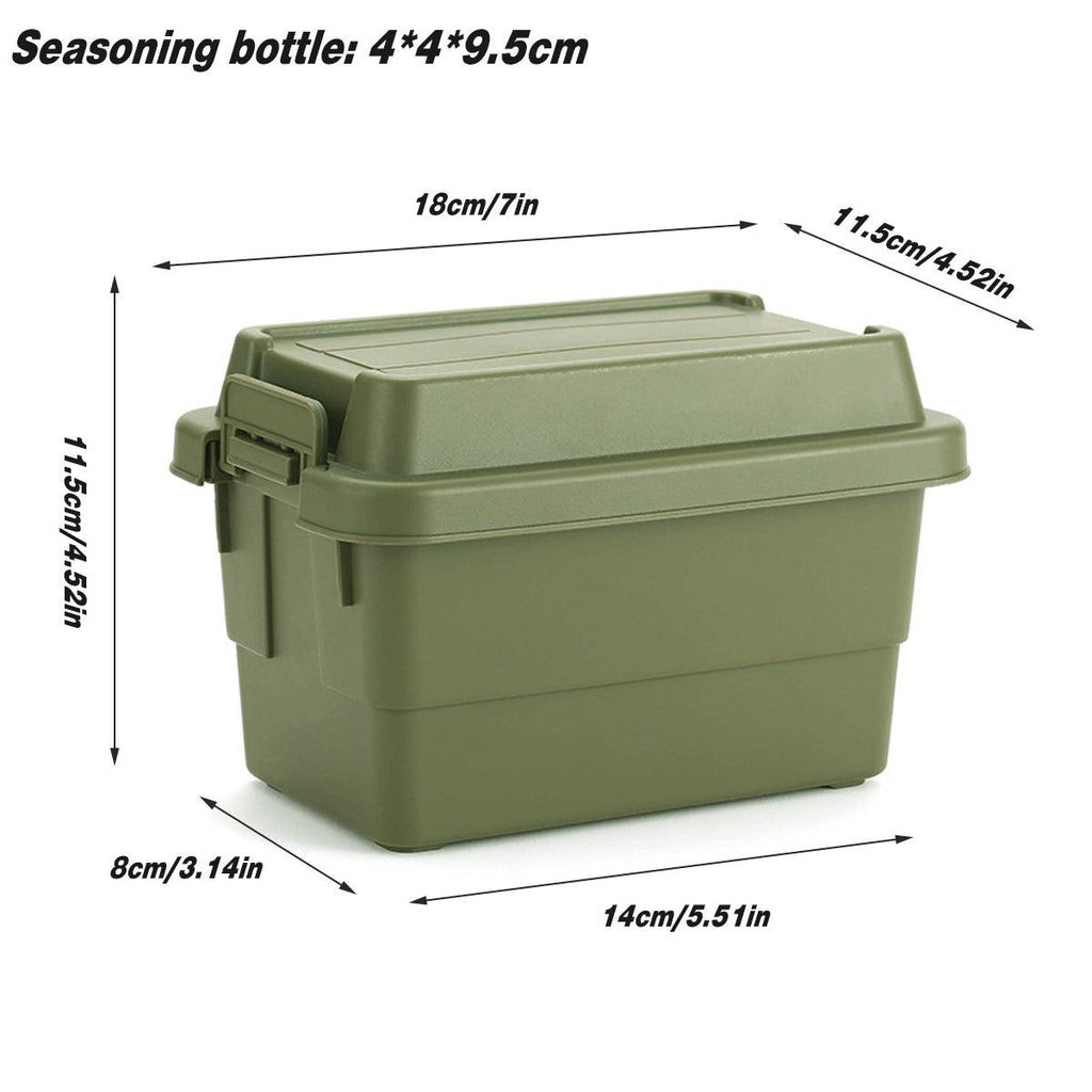 7pcs Portable Spice Bottle Set Travel BBQ Camping Storage Container Organizer