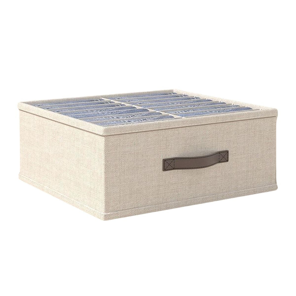 Closet Organizers Storage Bins Portable Washable Organizer for Clothing Socks - Beige-24 Grids