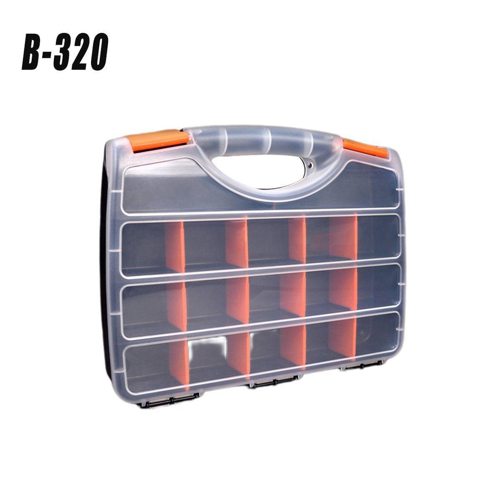 Clear Plastic Storage Box Multi Compartment Organizer for Small Parts Beads - F-156