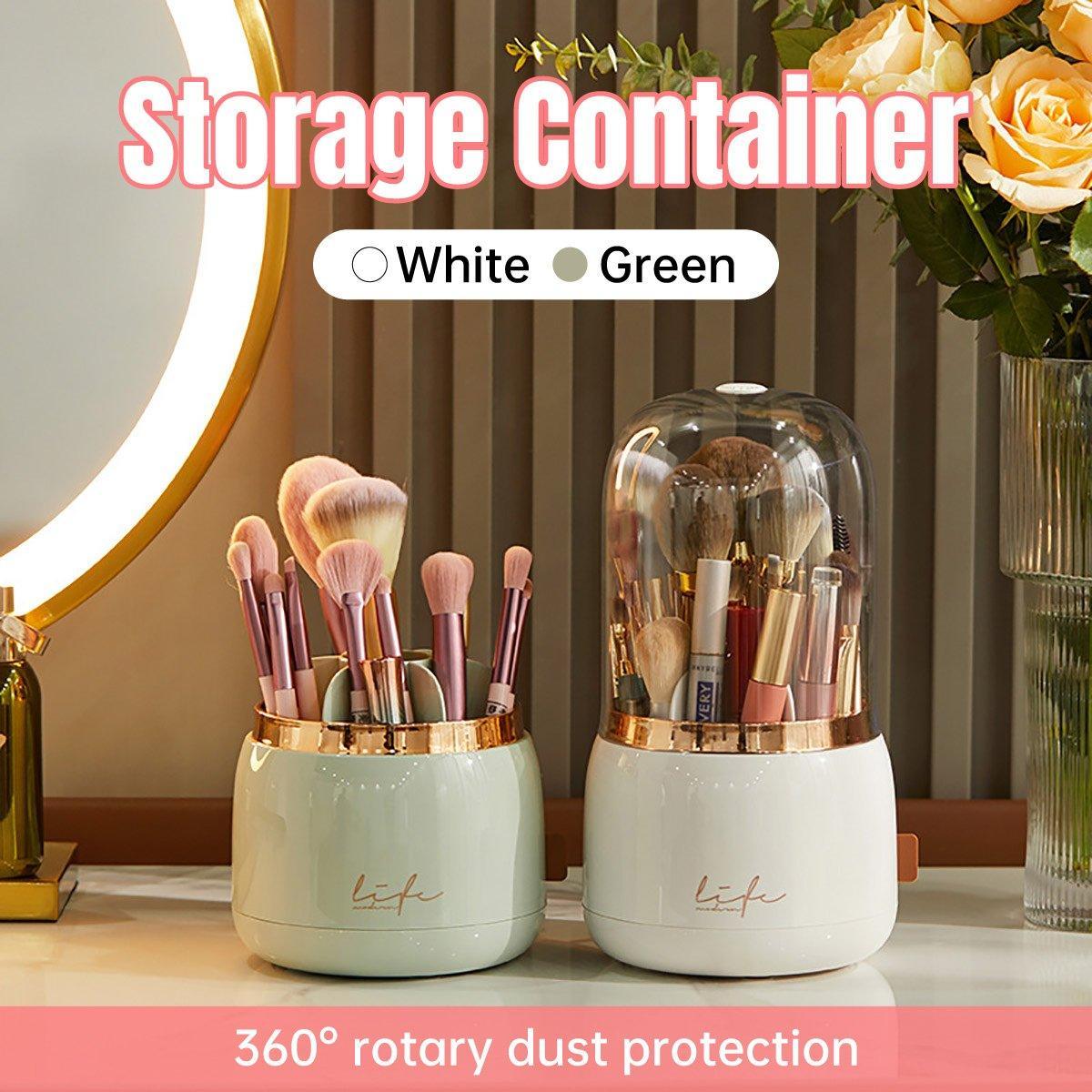 Luxury Cosmetic Brush Box Dustproof Makeup Storage Box for Lipstick Eyebrow Pen - Green
