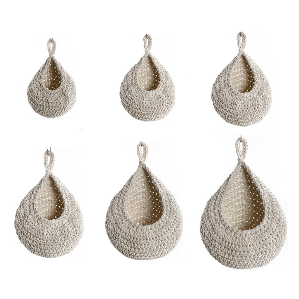 Cotton Rope Woven Storage Basket Wall Mount Fruit Vegetable Organizer Container - XL