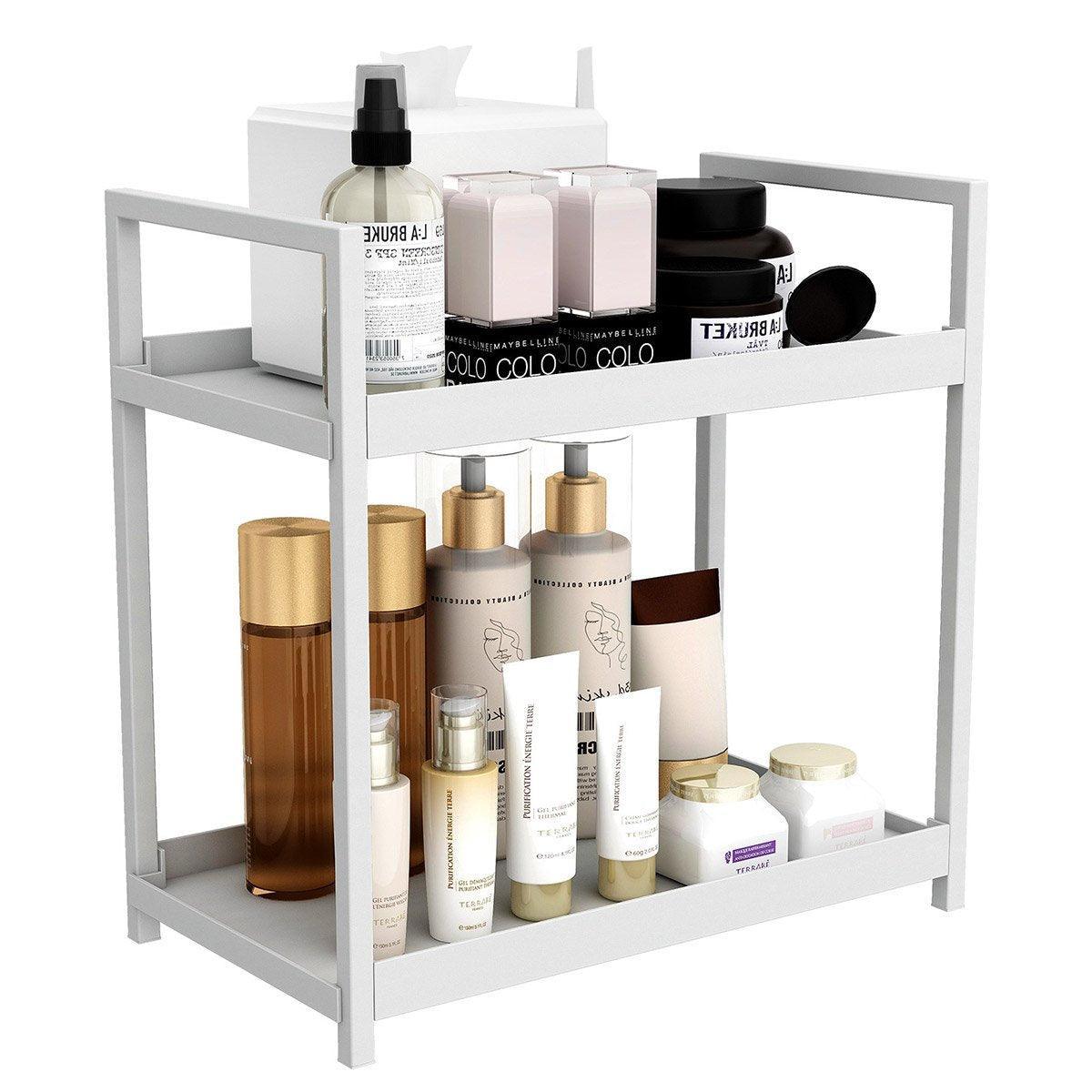 Multi-layer Cosmetic Storage Rack Desktop Organizer for Bathroom Dormitory Use - Black