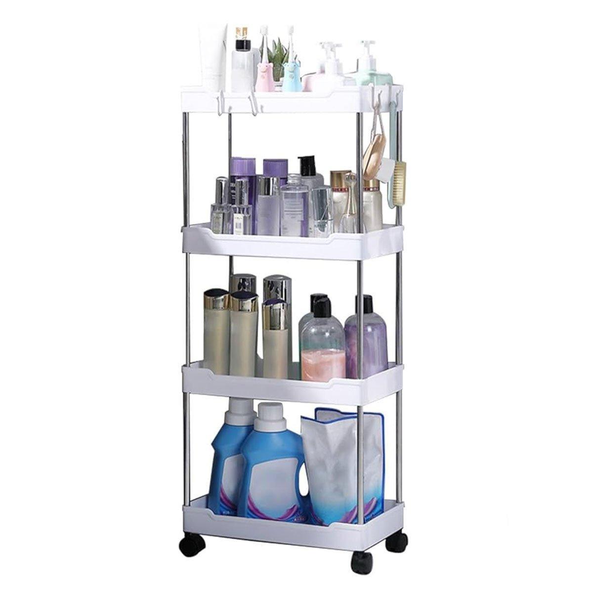 Multi Layer Rolling Storage Cart Kitchen Bathroom Organizer Shelf with Wheels - 4-Black