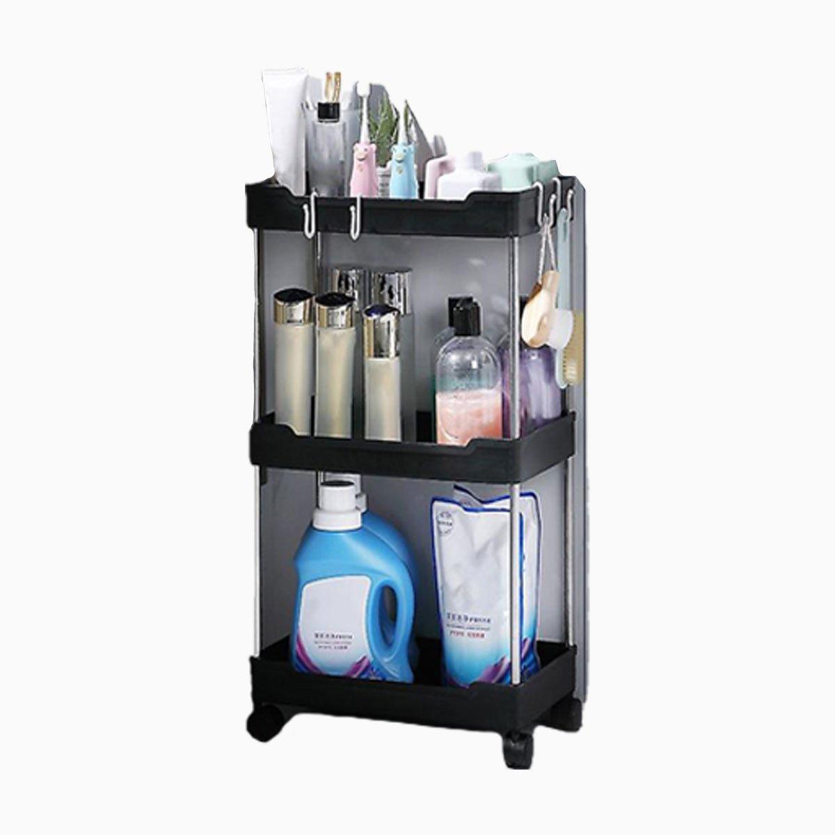 Multi Layer Rolling Storage Cart Kitchen Bathroom Organizer Shelf with Wheels - 4-White
