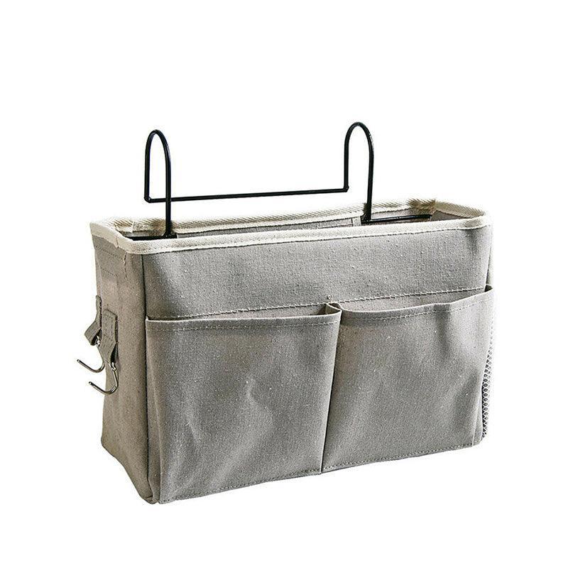 Hanging Bedside Storage Caddy with Pockets for Bunk Bed Dorm Couch Organizing - Green