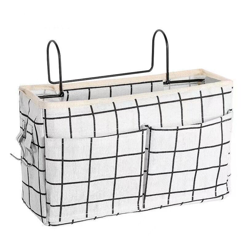 Hanging Bedside Storage Caddy with Pockets for Bunk Bed Dorm Couch Organizing - Fresh Green