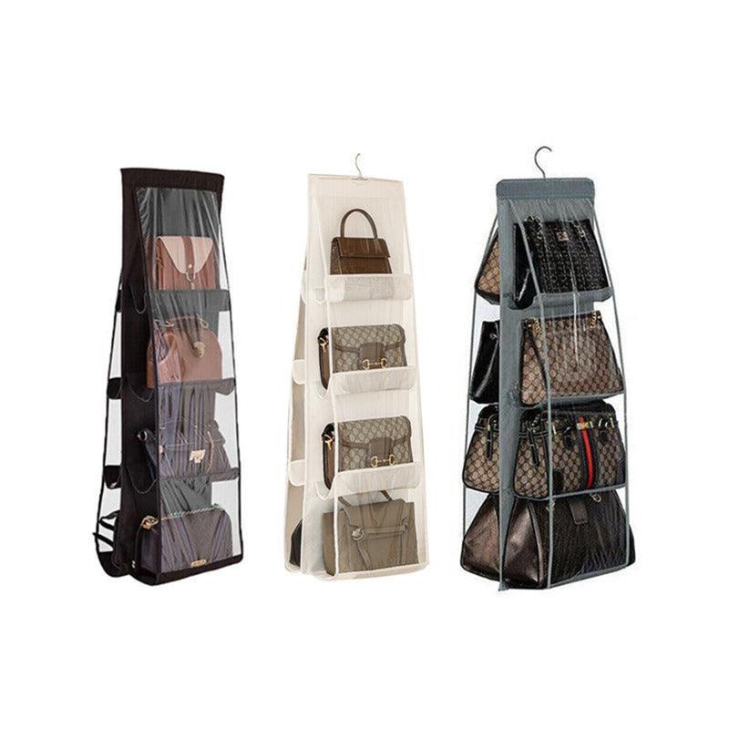8 Pocket Double-sided Bag Handbag Storage Holder Hanging Organizer Shelf - Black