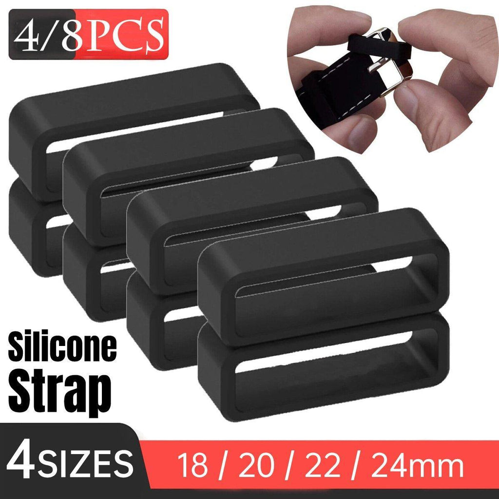 4/8pcs Watch Silicone Gel Ring Bracelet Rubber Bands for Men Women Fashion - 18mm-8pcs