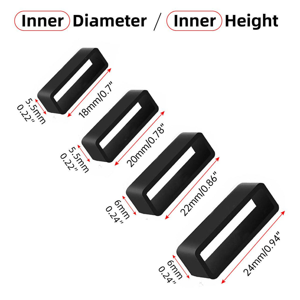 4/8pcs Watch Silicone Gel Ring Bracelet Rubber Bands for Men Women Fashion - 18mm-8pcs